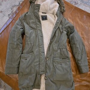 Abercrombie & Fitch Cream Sherpa Jacket